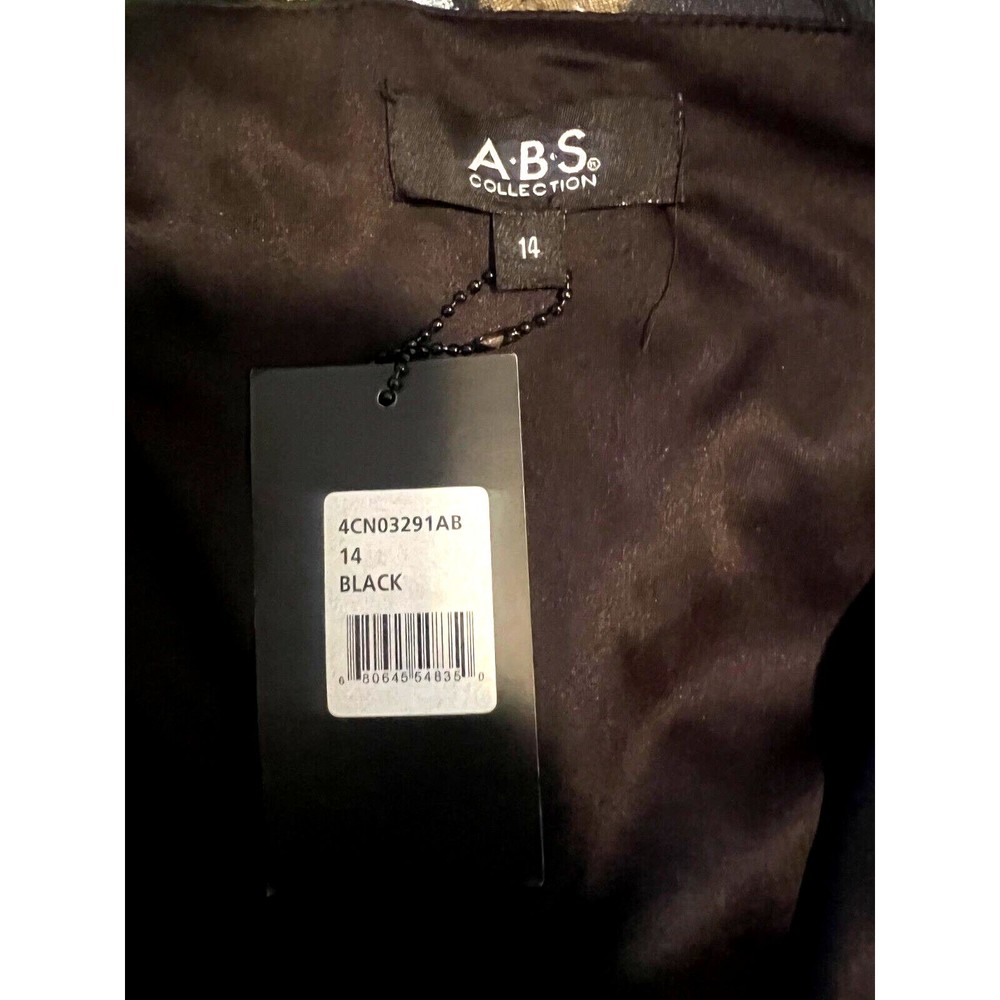 ABS Collection Little Black Dress Embroidered Sz 14 NWT - Picture 8 of 9